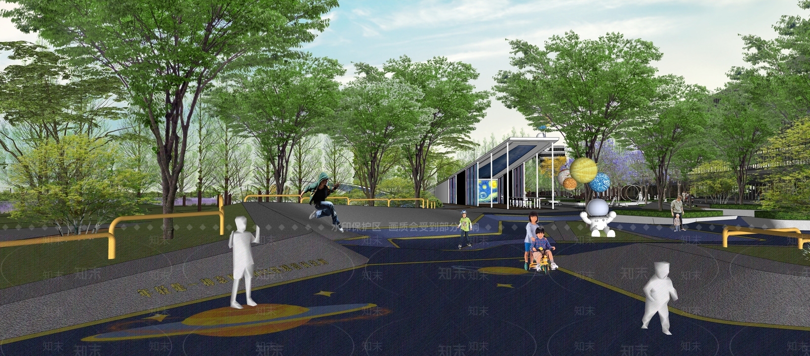 现代景观公园SU模型下载【ID:1203468731】