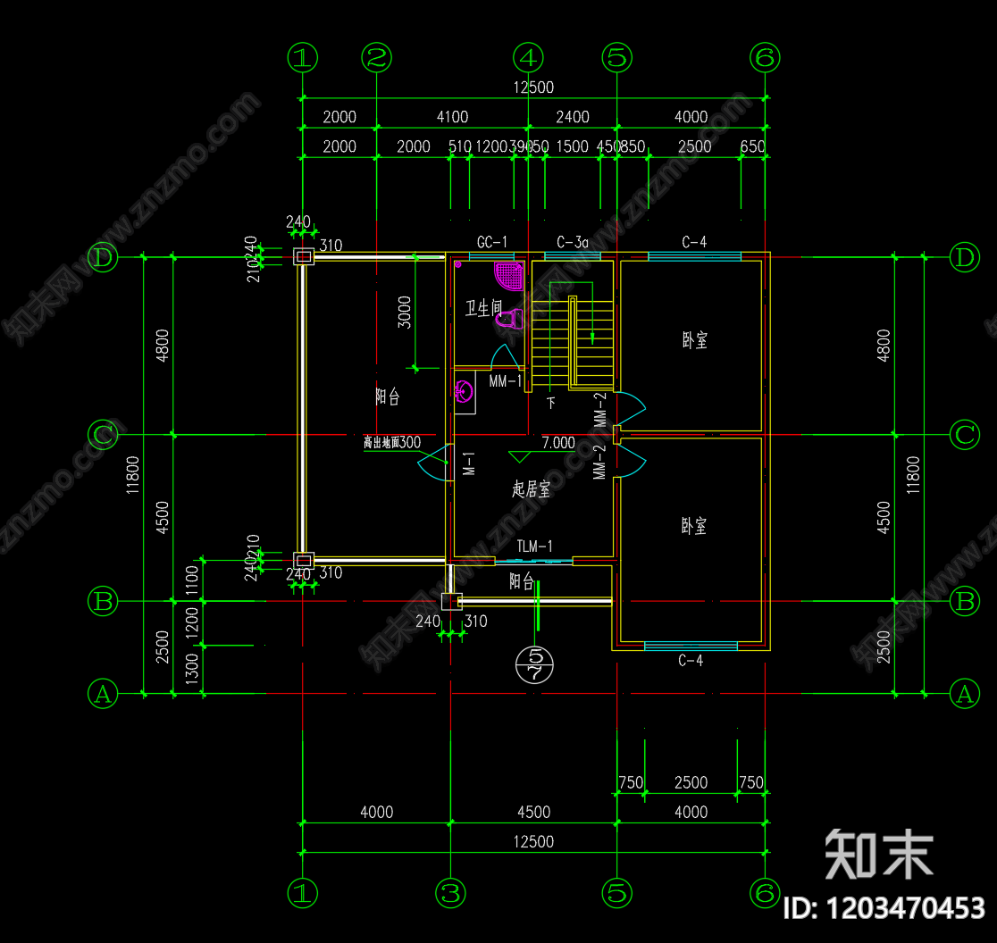 混凝土结构cad施工图下载【ID:1203470453】