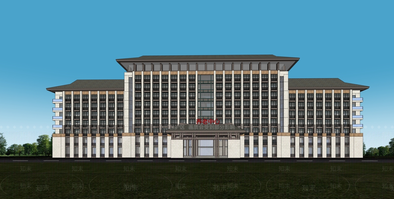 新中式小公建SU模型下载【ID:1203472805】