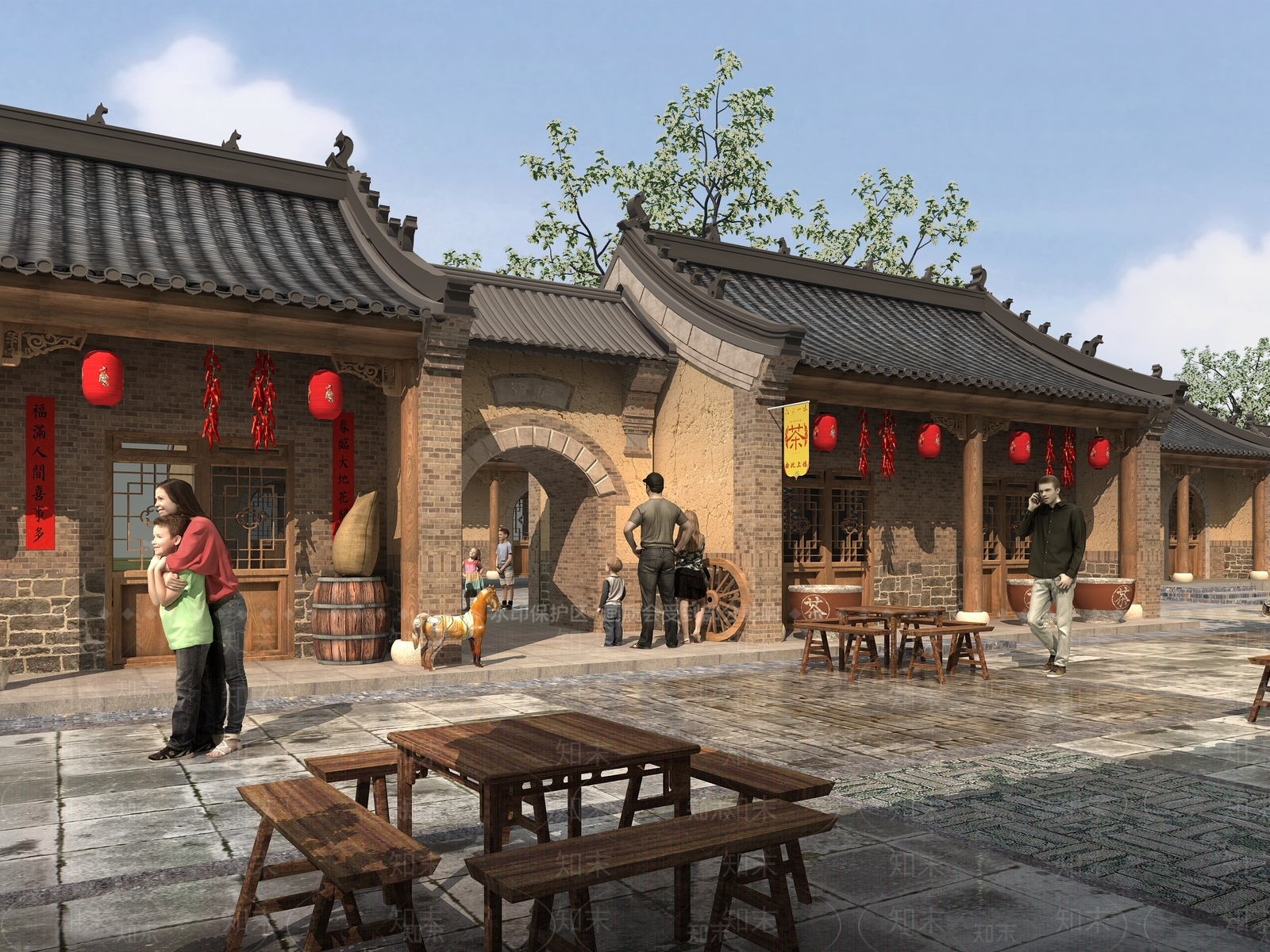 中式新中式古建3D模型下载【ID:1203473387】