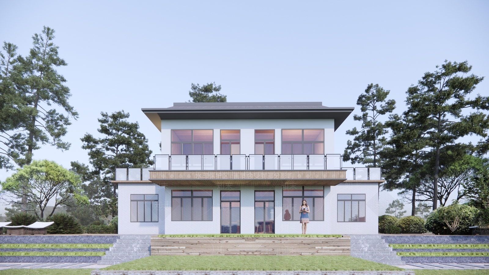 新中式乡村民房SU模型下载【ID:1203475306】