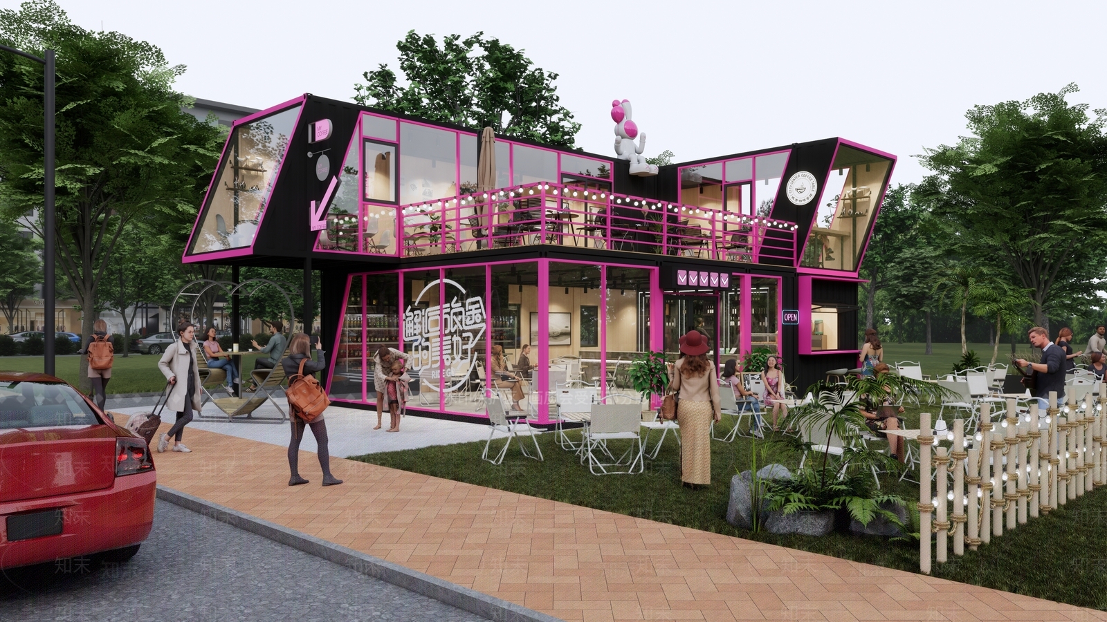 现代餐饮建筑SU模型草图