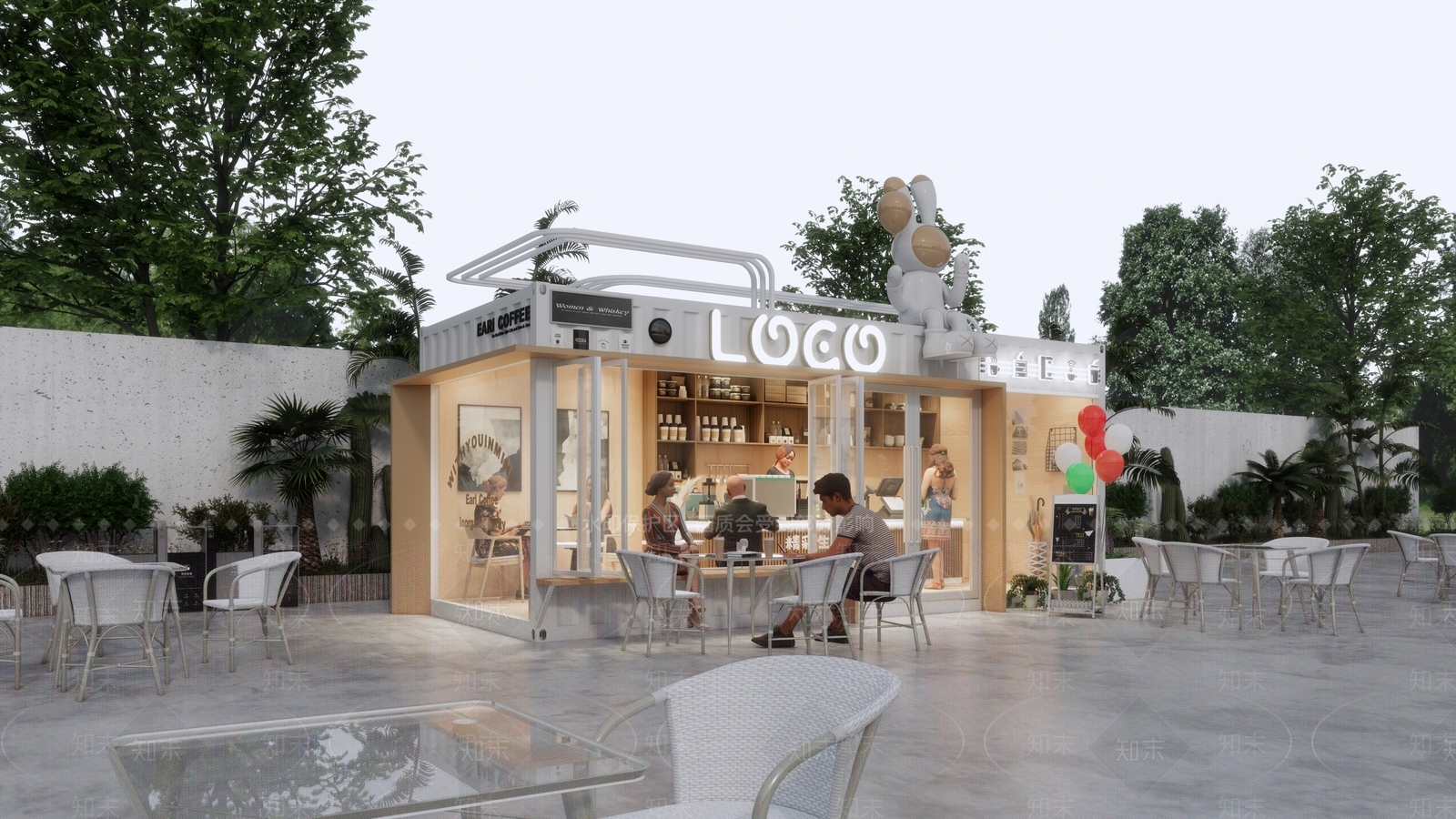 现代餐饮建筑SU模型下载【ID:1203479581】