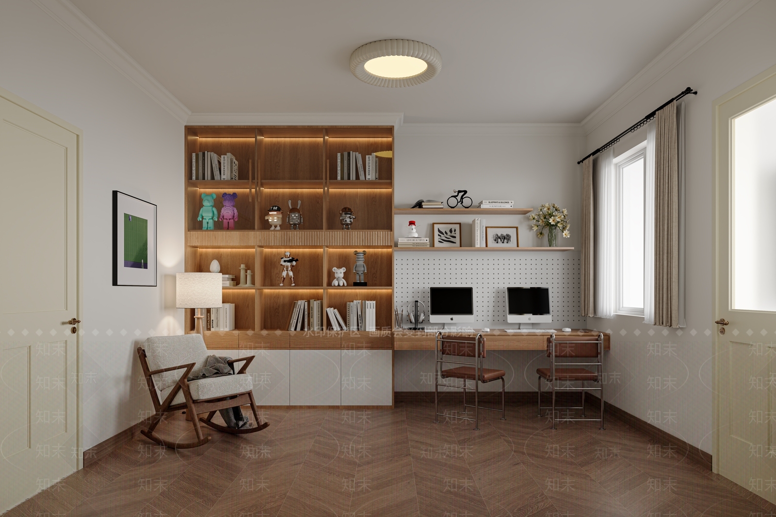 现代书房3D模型下载【ID:1203480342】