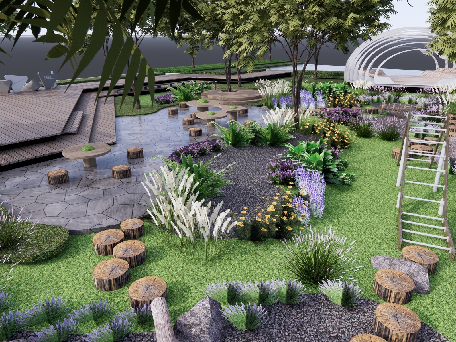 现代景观公园SU模型下载【ID:1203484920】