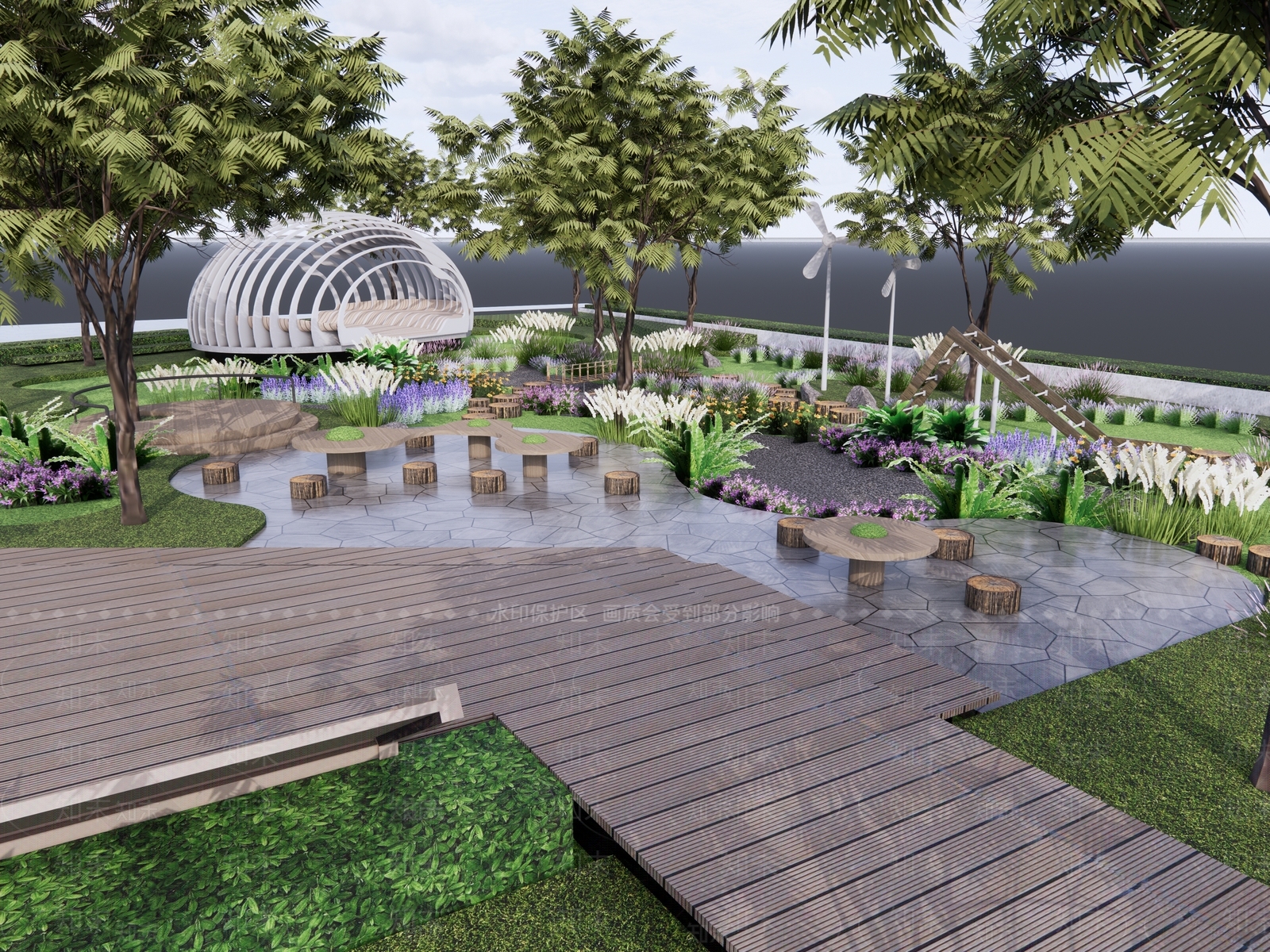 现代景观公园SU模型下载【ID:1203484920】