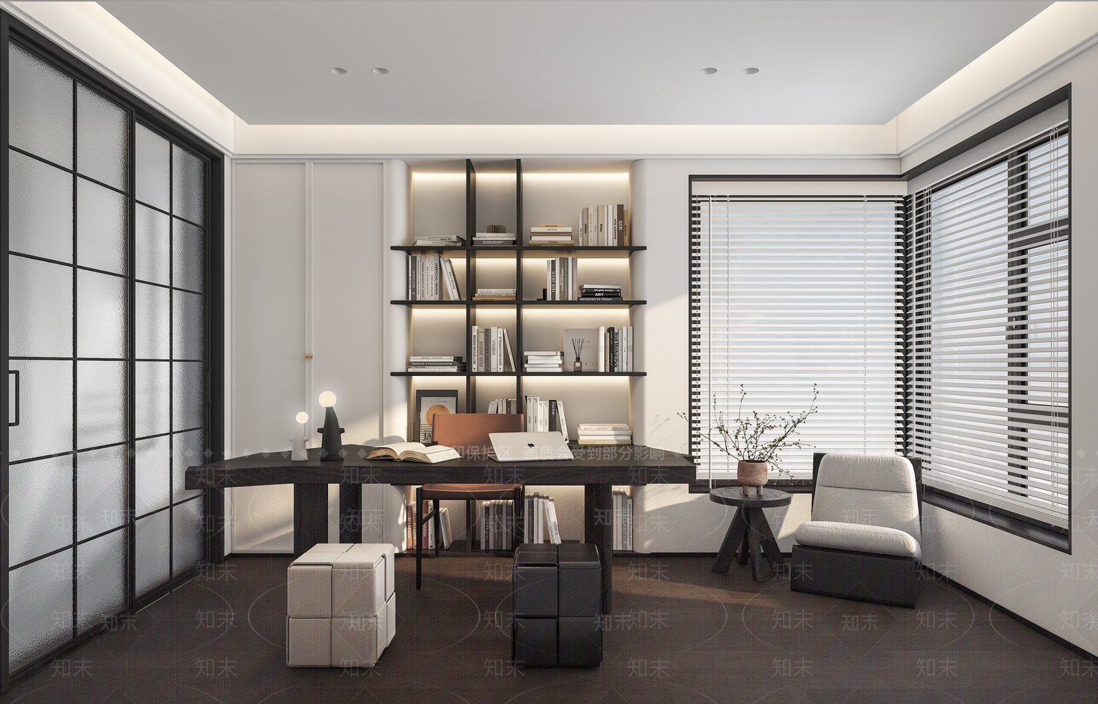 现代书房3D模型下载【ID:1203485010】