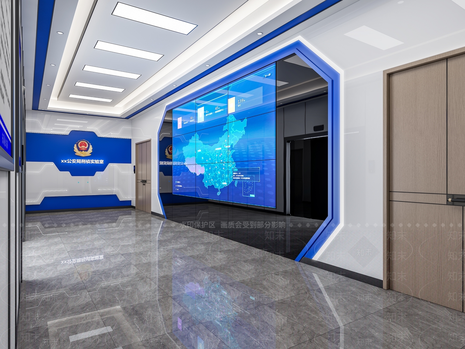 现代办公大厅3D模型下载【ID:1203485175】