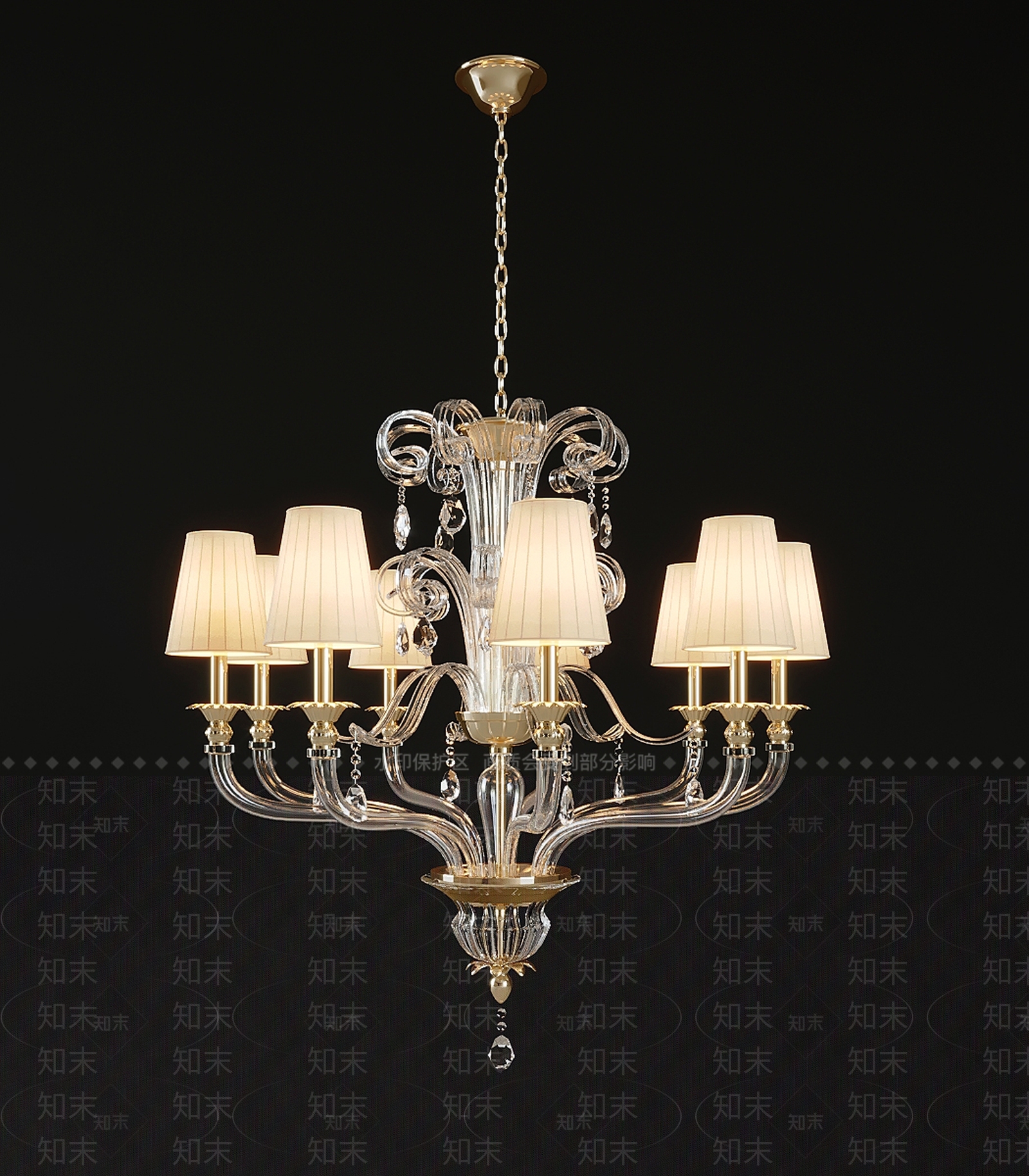 欧式法式吊灯3D模型下载【ID:1203485882】