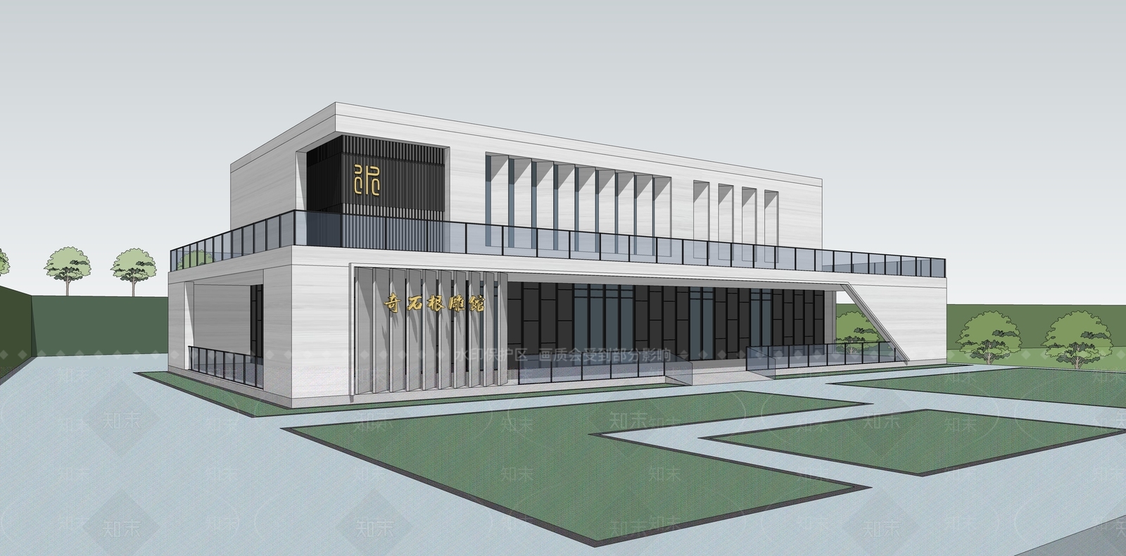 展览馆建筑SU模型精品下载_SketchUp模型_知末网