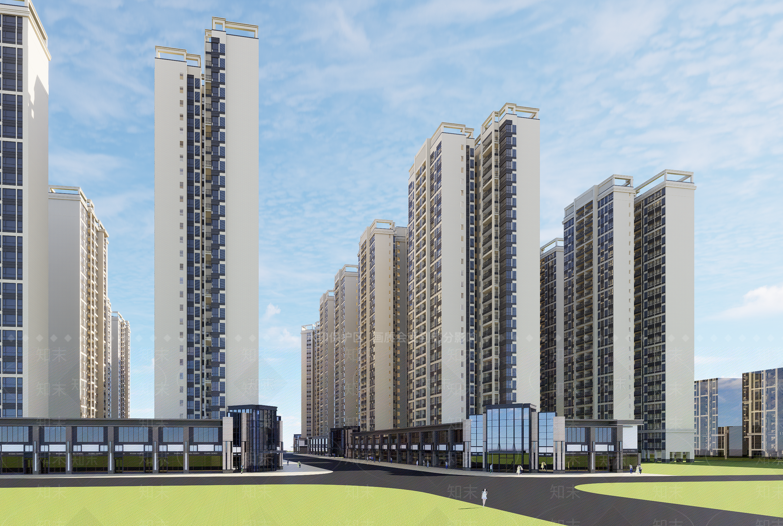 现代高层住宅SU模型下载【ID:1203488145】