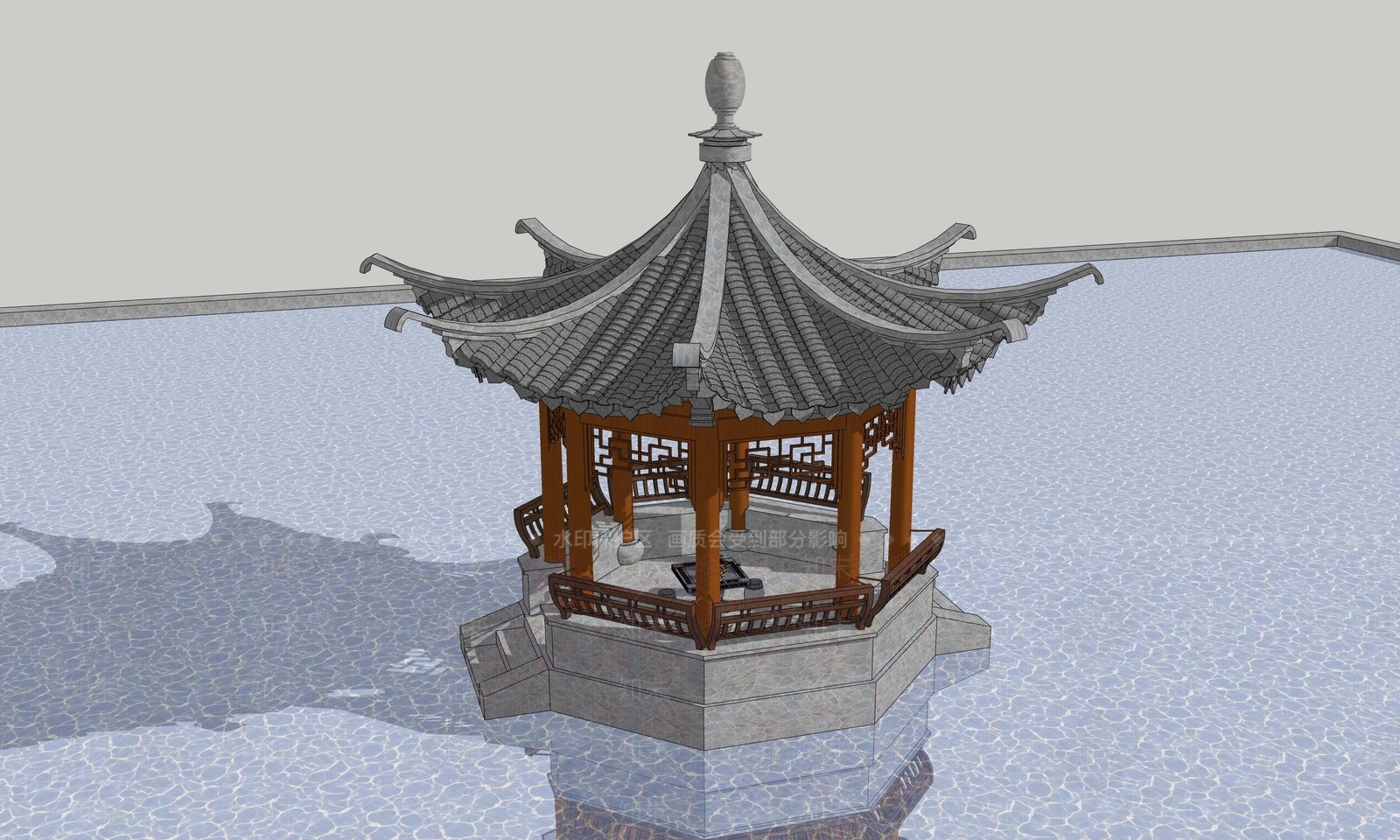 中式亭子SU模型下载【ID:1203488500】