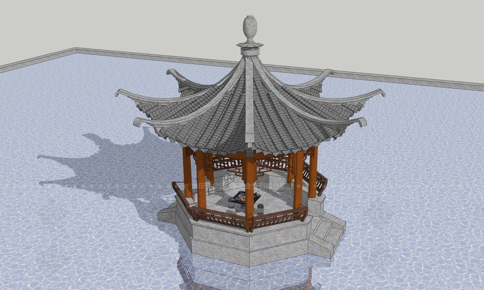 中式亭子SU模型下载【ID:1203488500】