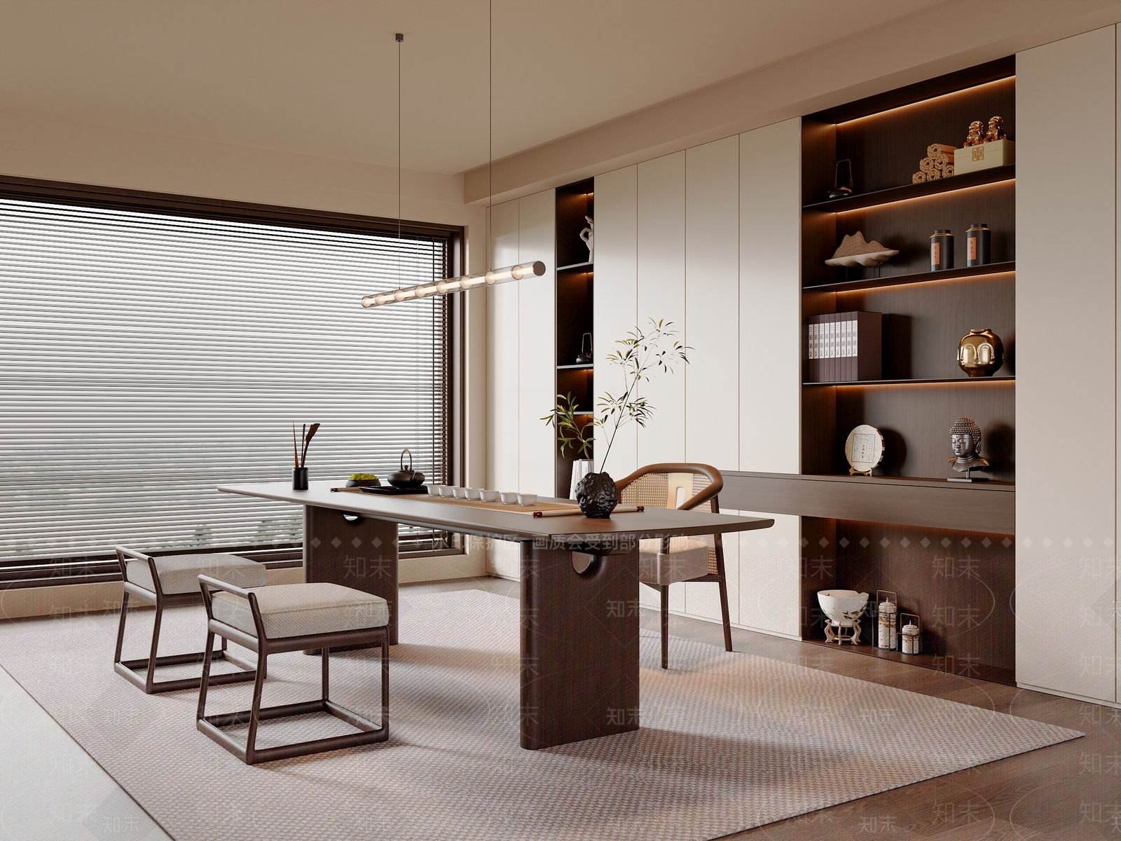 新中式中式茶室SU模型下载【ID:1203488865】