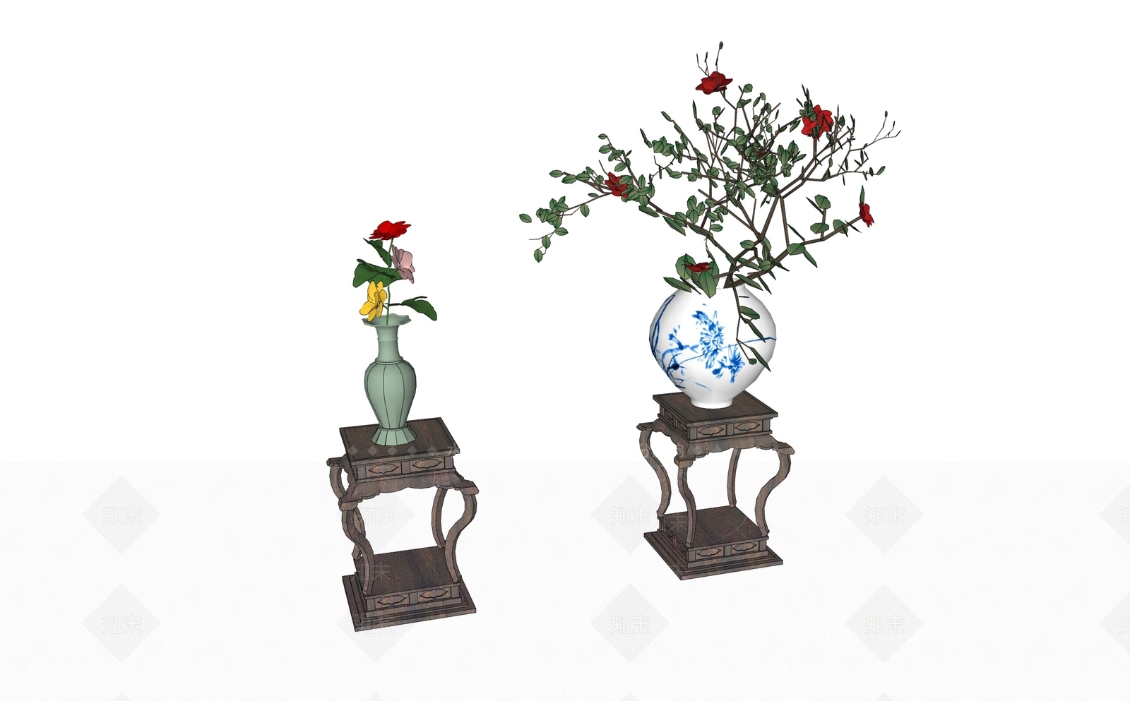 中式花艺SU模型下载【ID:1203488644】