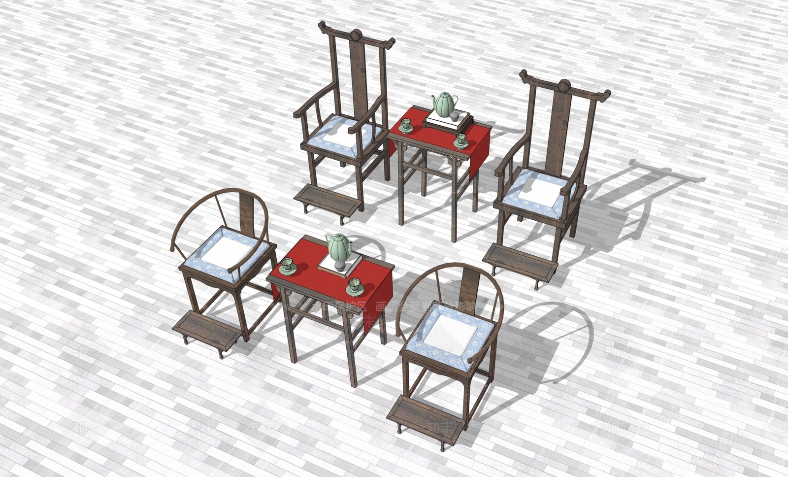 中式其他桌子SU模型下载【ID:1203488880】