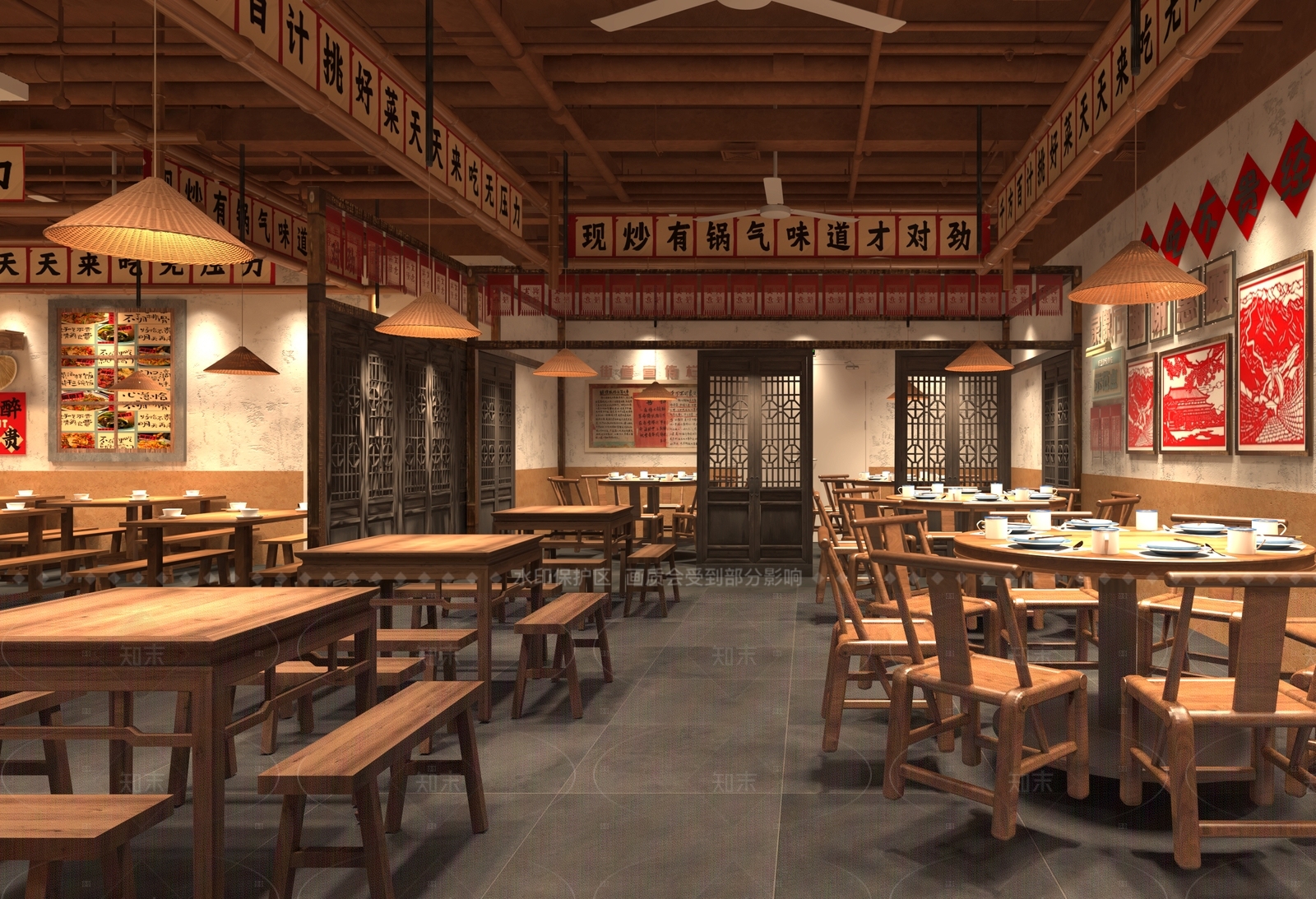 工业中餐厅3D模型下载【ID:1206041633】