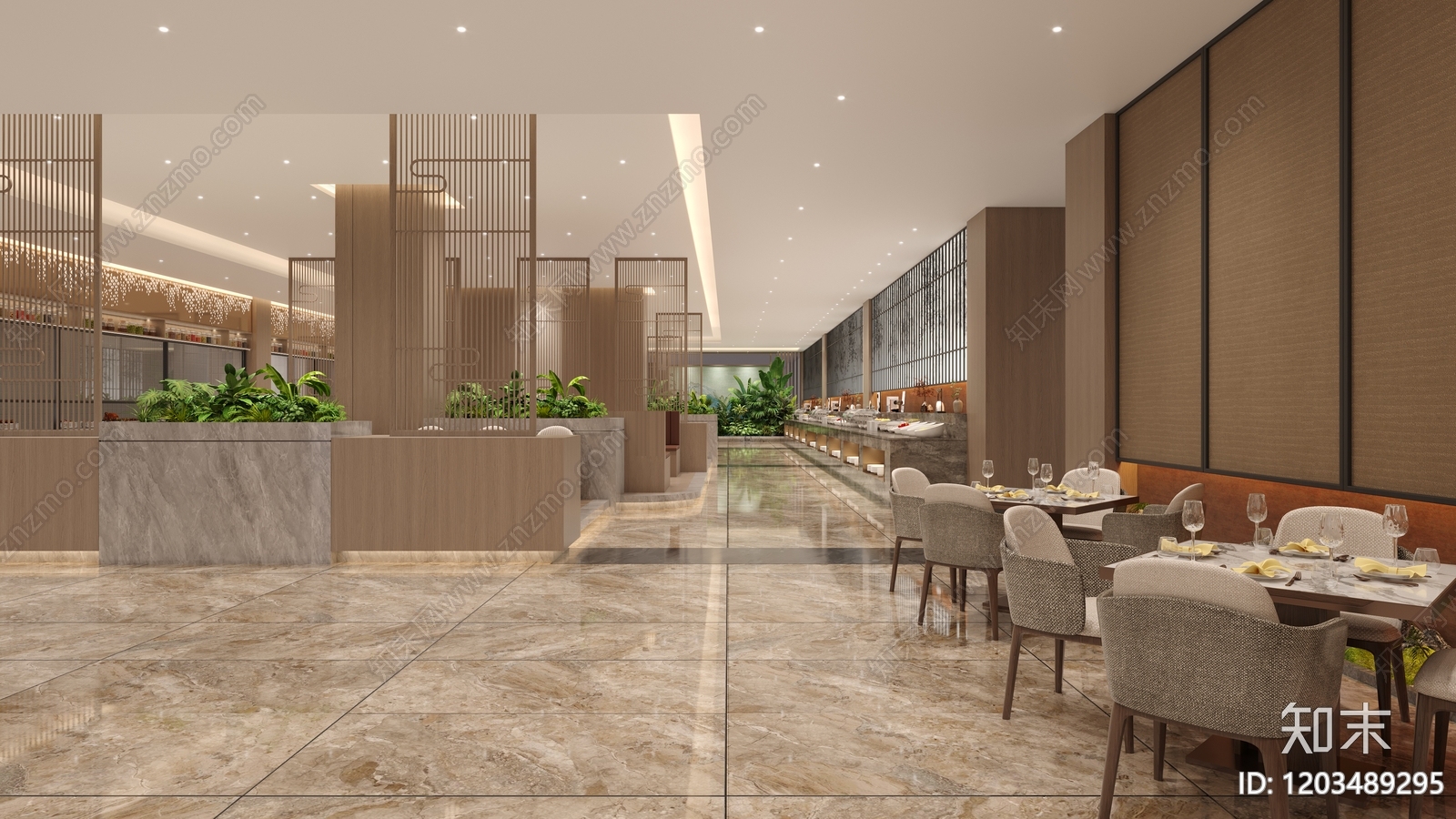 新中式中式中餐厅cad施工图下载【ID:1203489295】