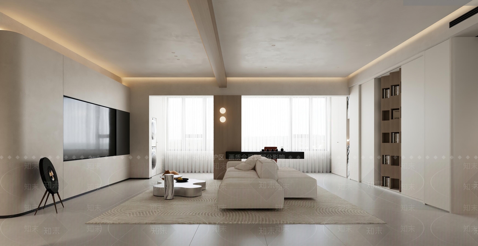 现代极简家居客厅3D模型下载【ID:1203489330】