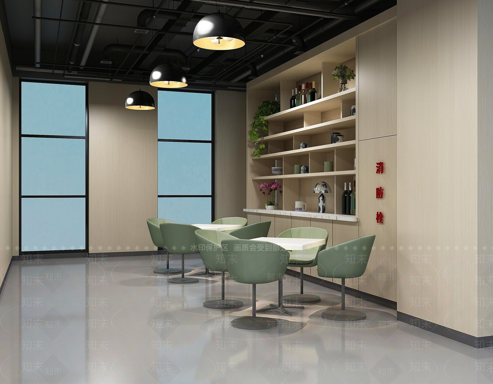 现代简约茶水间3D模型下载【ID:1203489642】