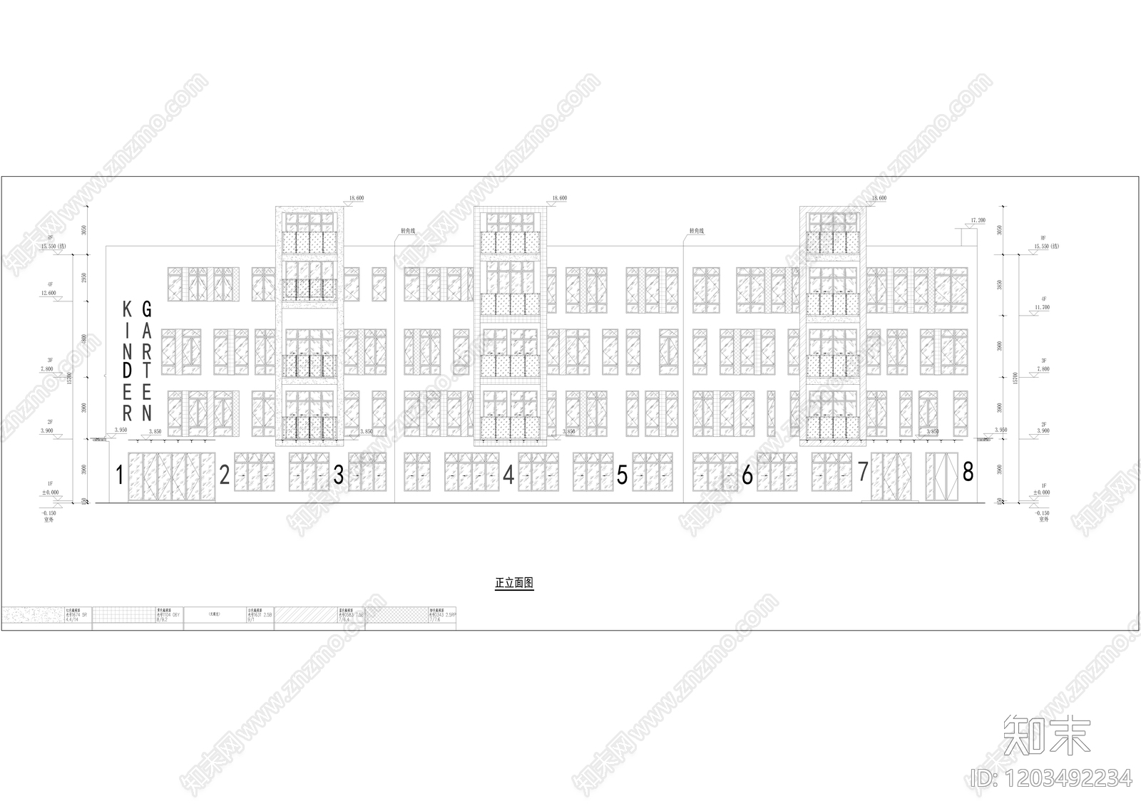 现代幼儿园建筑cad施工图下载【ID:1203492234】
