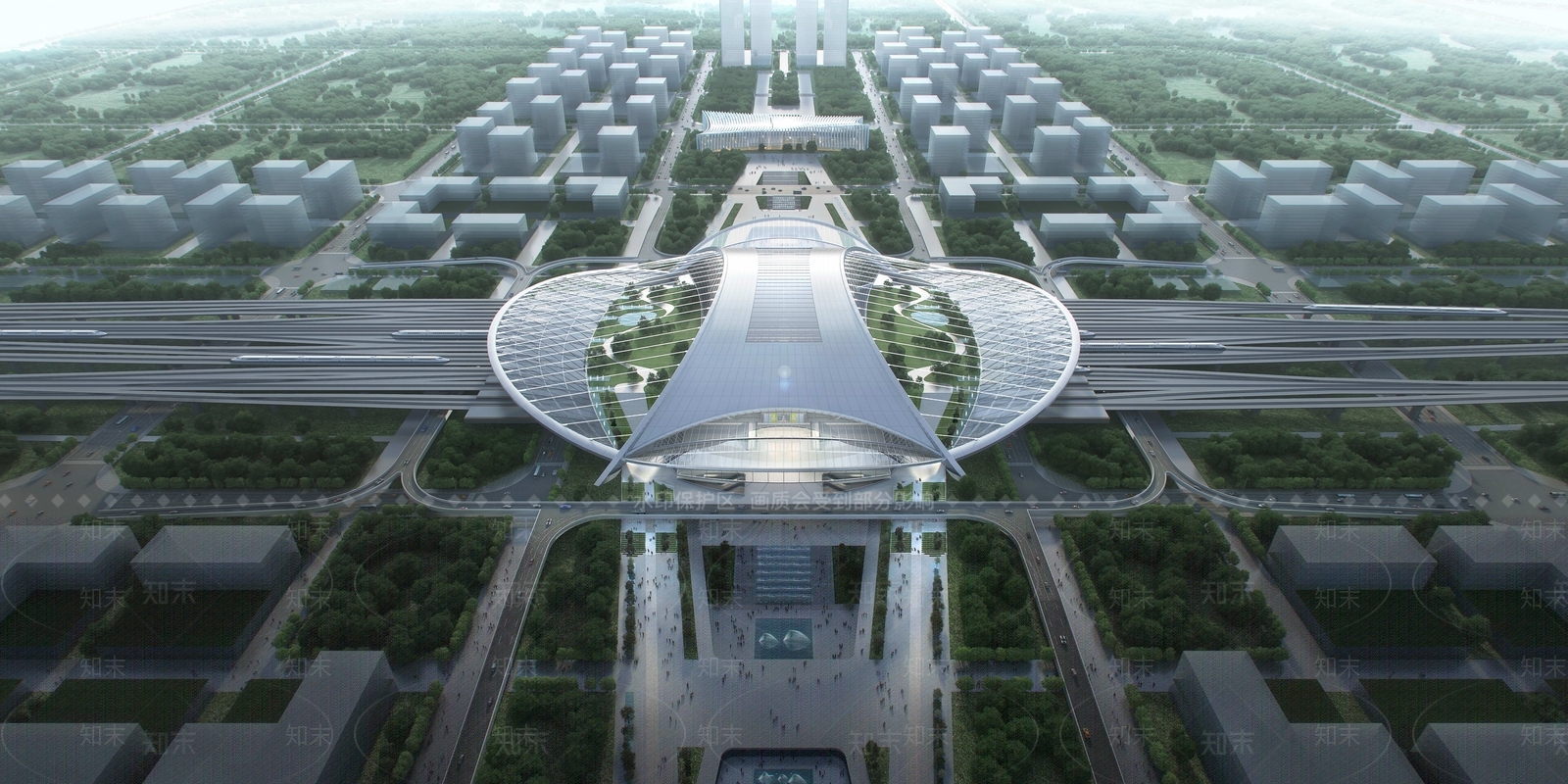 现代火车站SU模型下载【ID:1203492373】