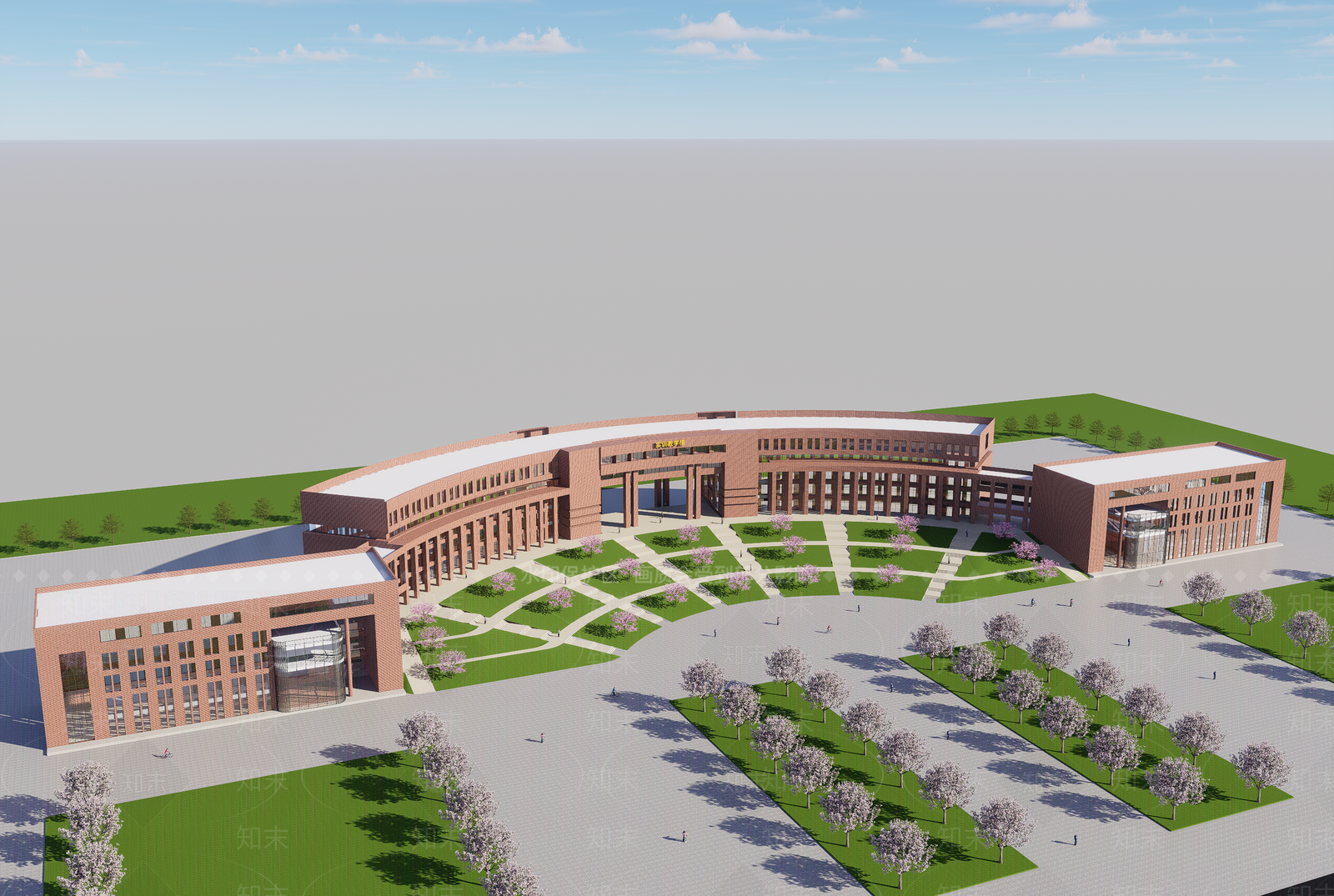 中式大学教学楼SU模型下载【ID:1203492328】