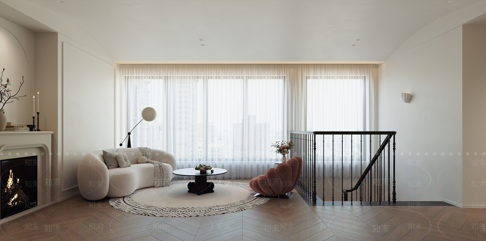 法式家居客厅3D模型下载【ID:1203493454】