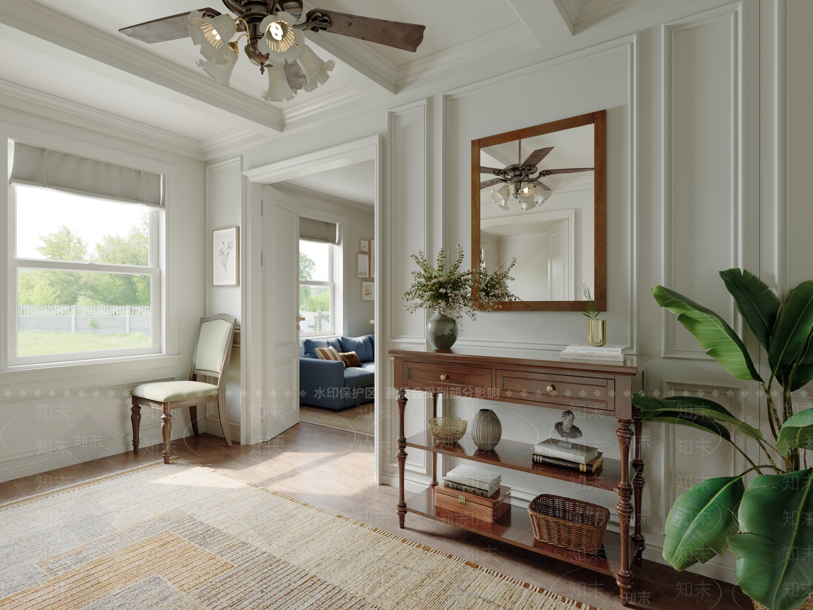 美式复古玄关3D模型下载【ID:1203494453】