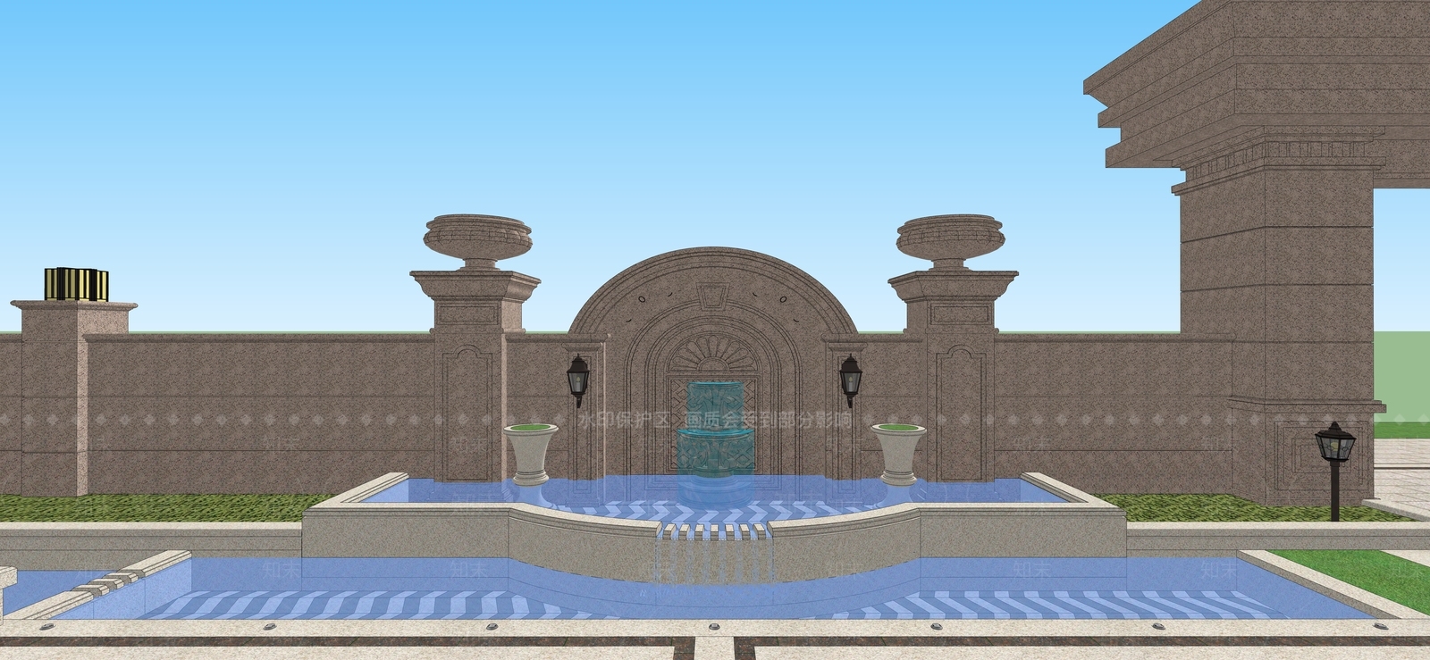 法式复古乡村庭院SU模型下载【ID:1203494837】