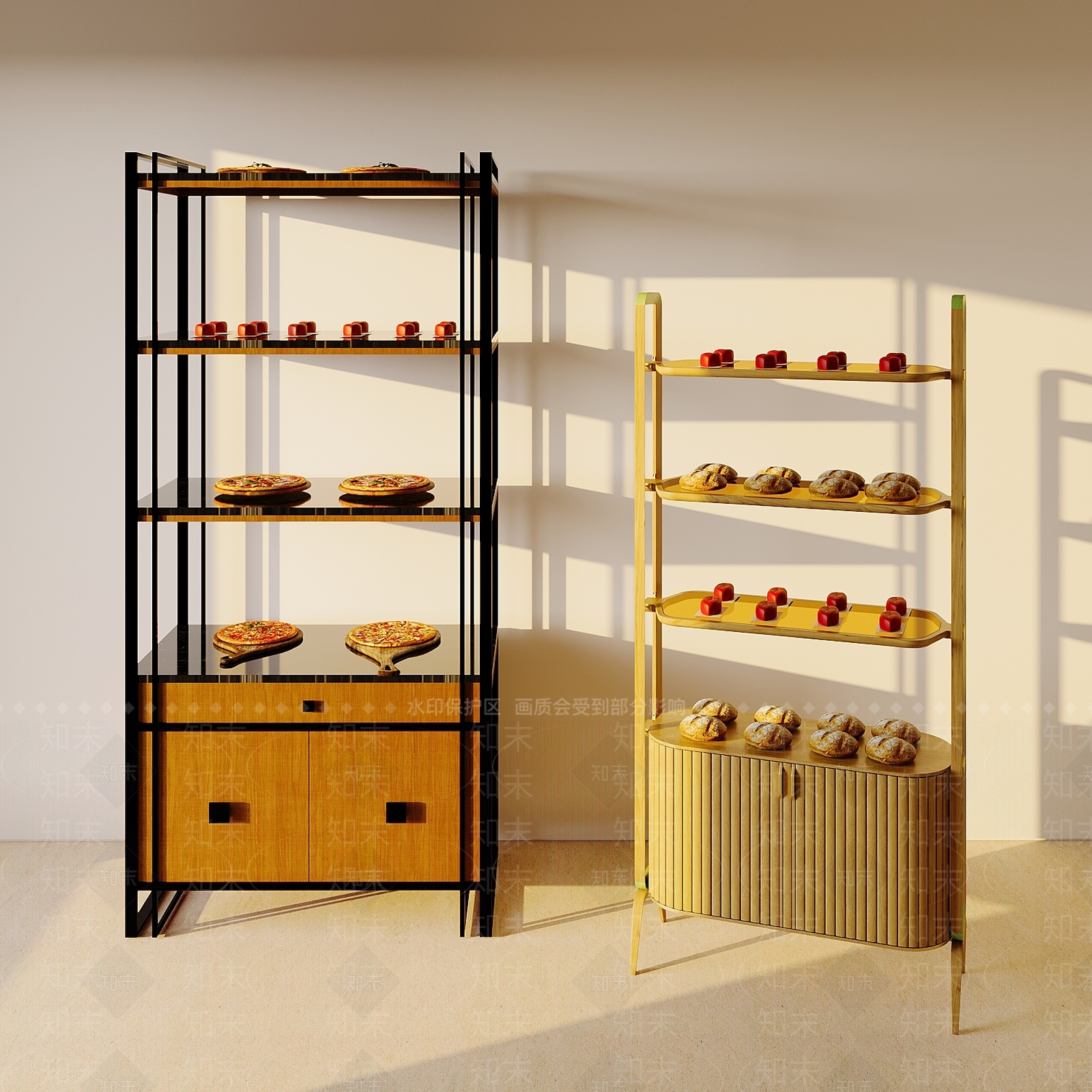 现代简约置物架3D模型下载【ID:1203687803】