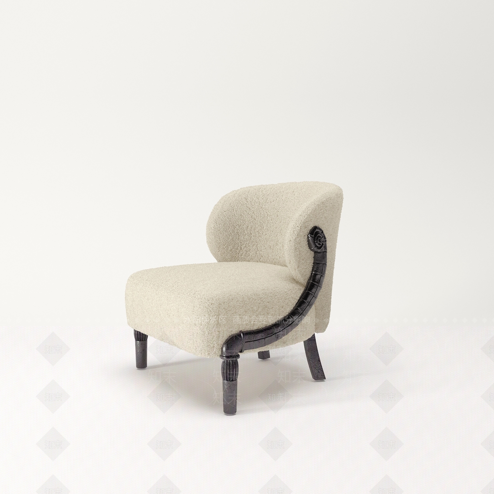 现代奶油休闲椅3D模型下载【ID:1203500160】