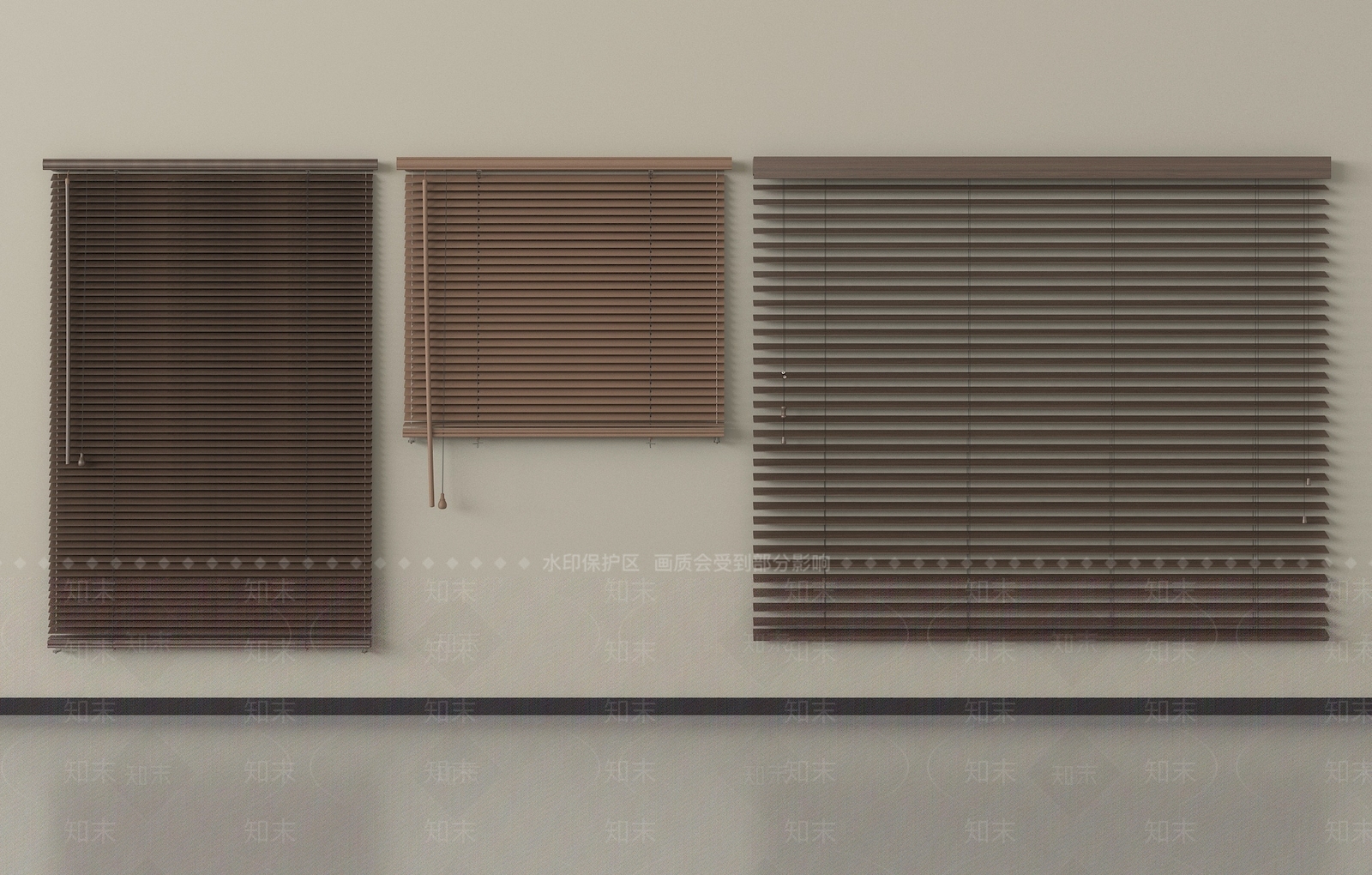 现代新中式百叶帘3D模型下载【ID:1203502183】
