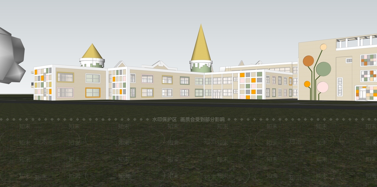 现代复古幼儿园SU模型下载【ID:1203505265】