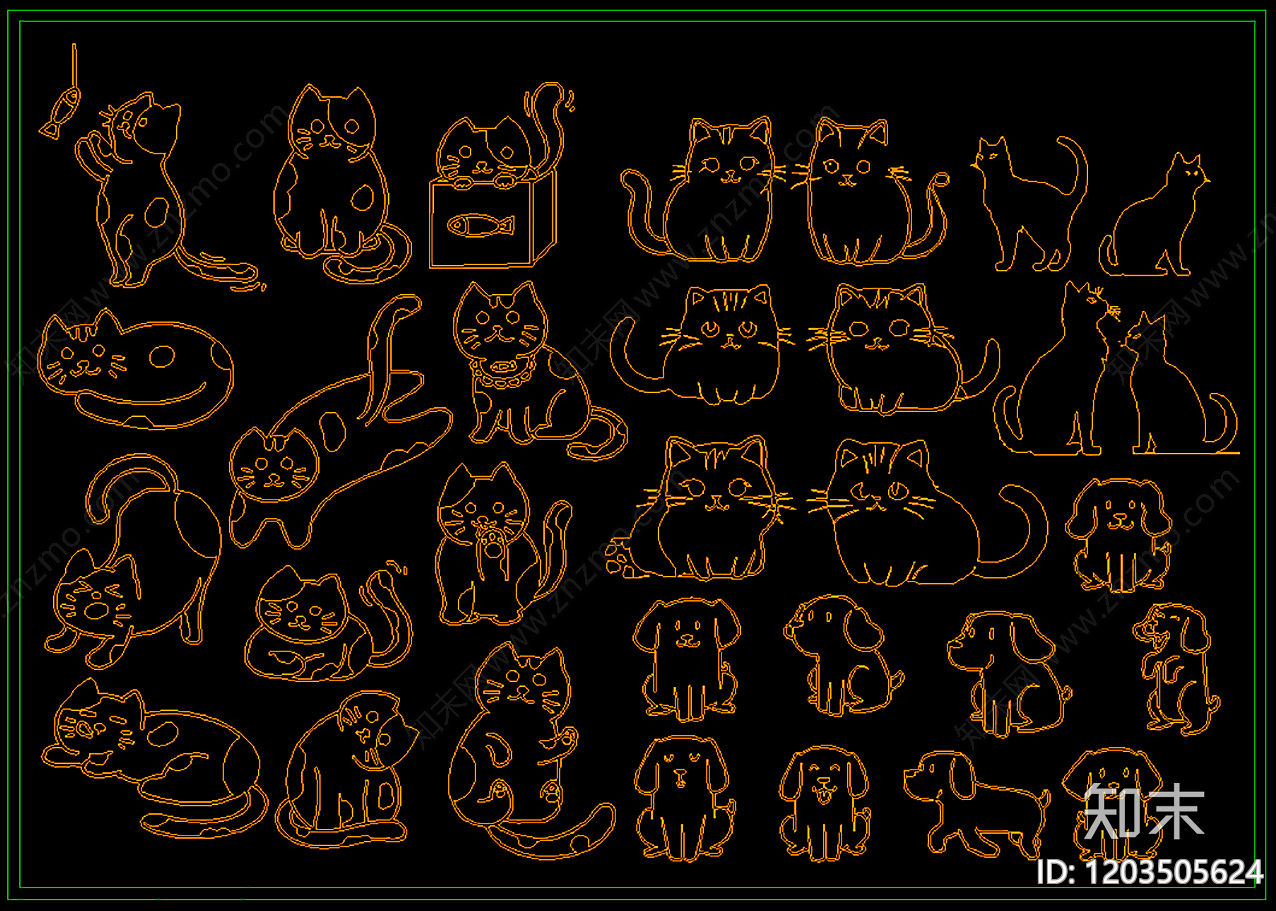 现代极简动物施工图下载【ID:1203505624】