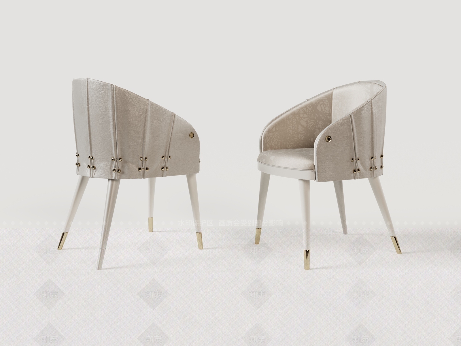 现代轻奢休闲椅3D模型下载【ID:1203507056】