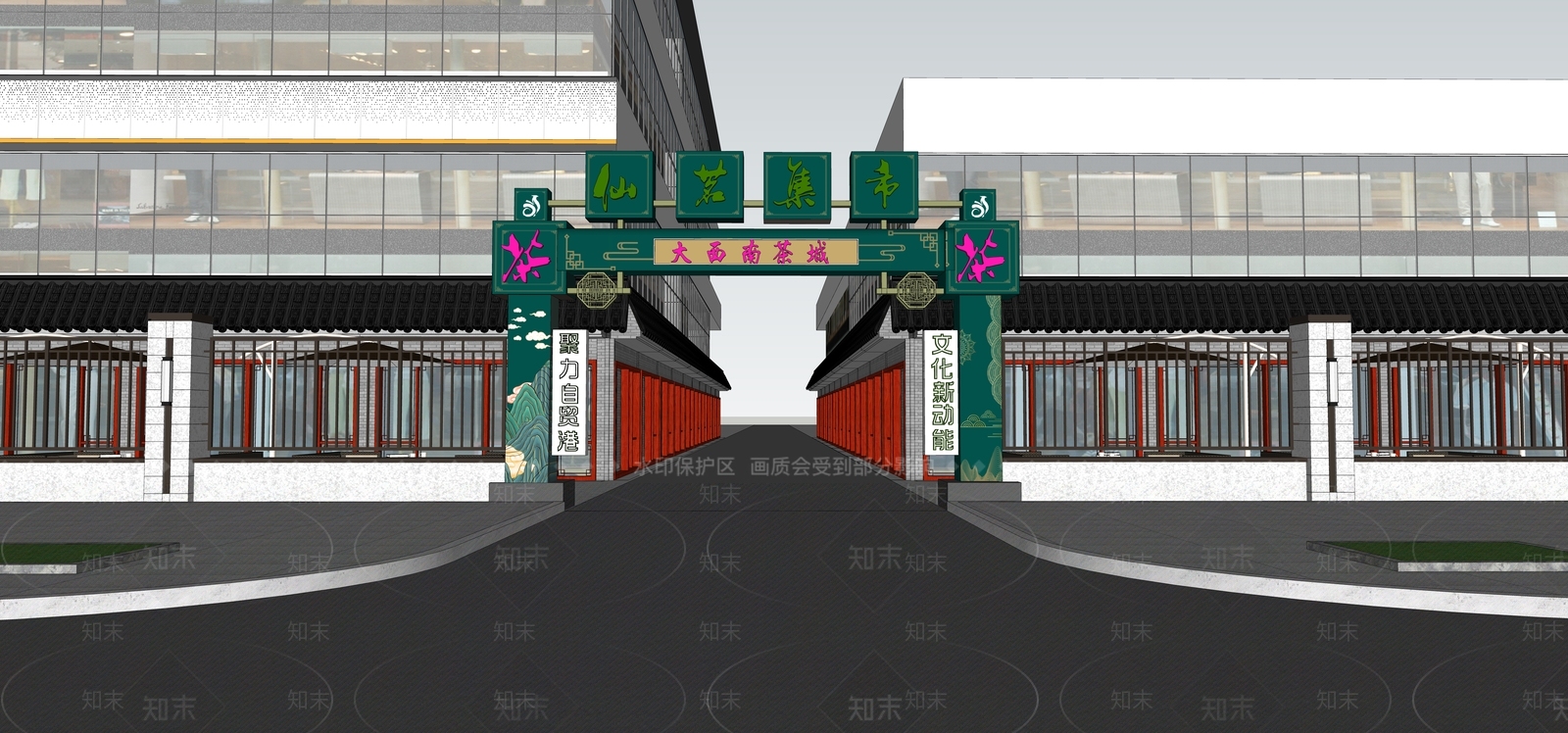 现代入口大门SU模型下载【ID:1203507874】