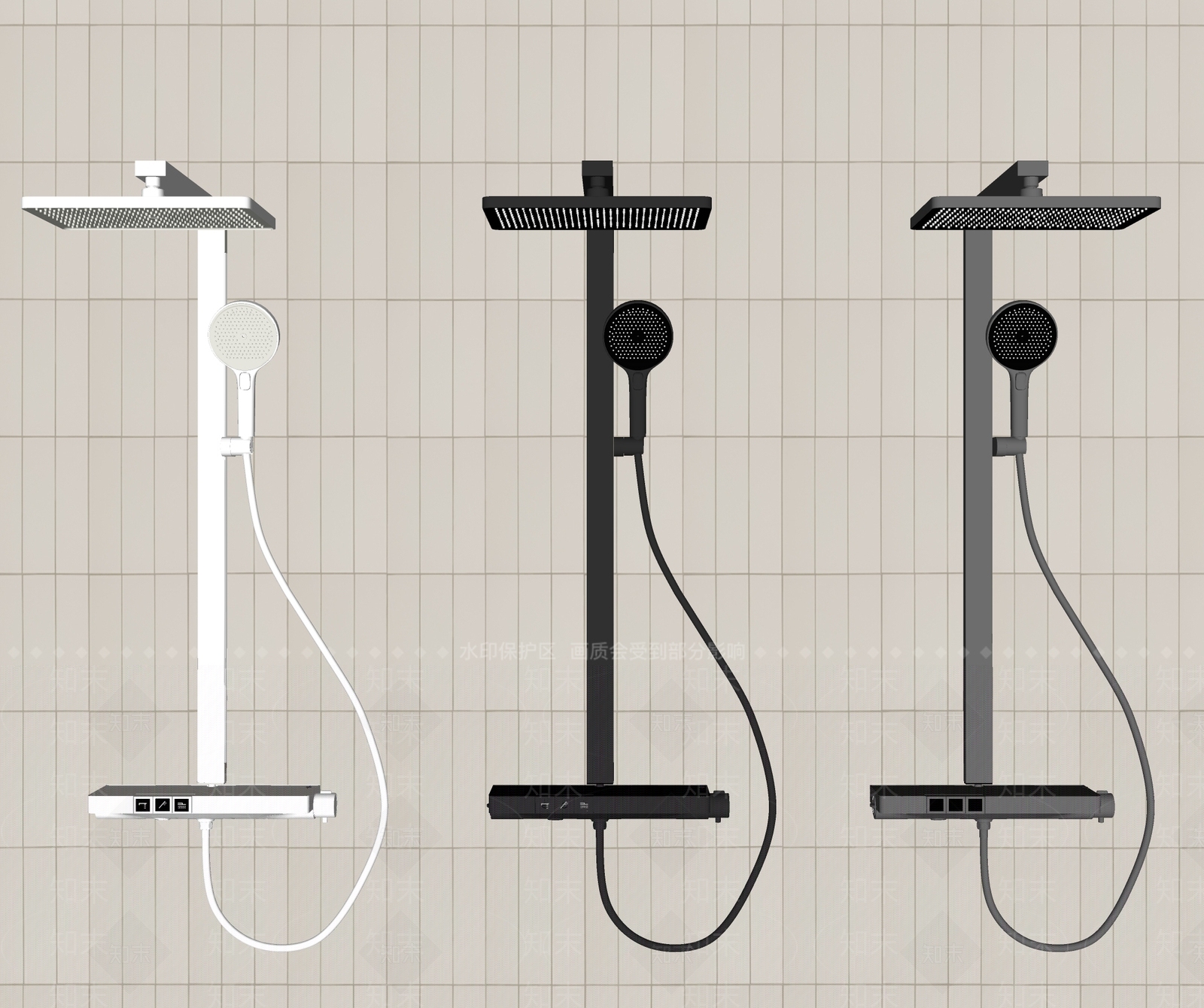 淋浴花洒SU模型下载【ID:1203507853】