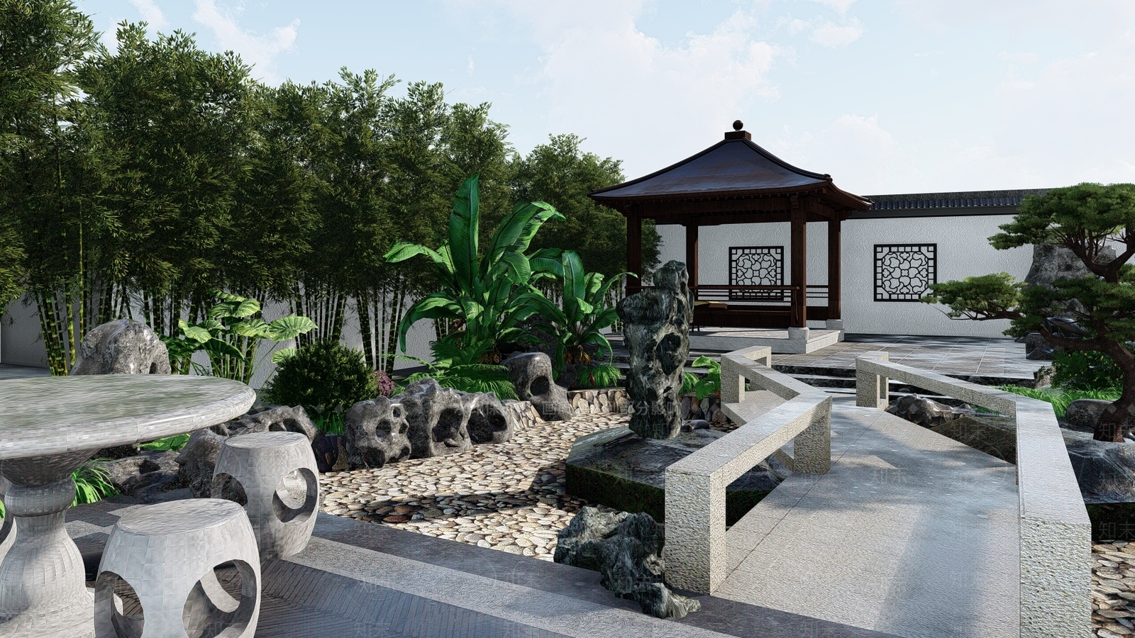 中式新中式教育校园景观SU模型下载【ID:1203508325】
