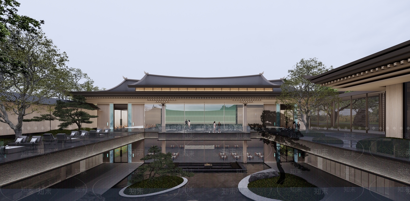 新中式入口大门SU模型下载【ID:1203508982】