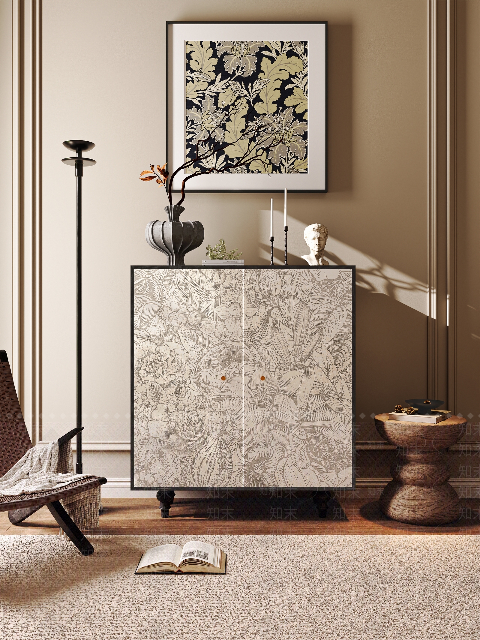 法式中古玄关柜3D模型下载【ID:1203509137】