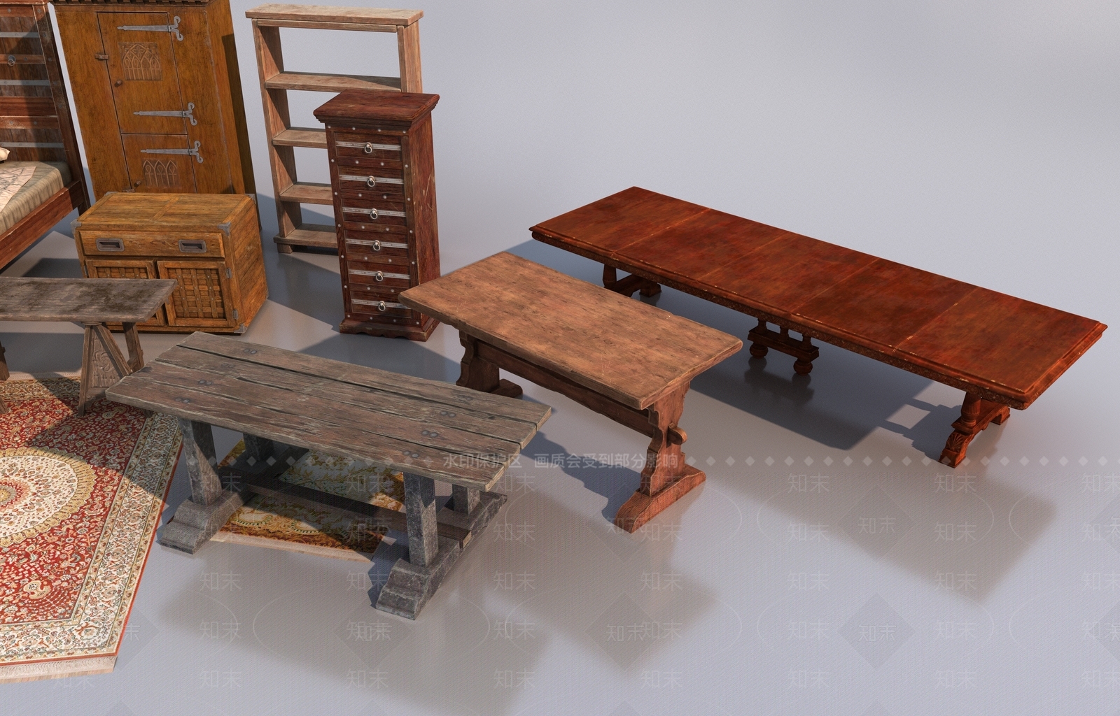 欧式双人床3D模型下载【ID:1203518321】