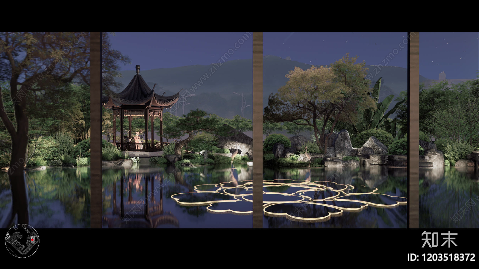 新中式示范区景观下载【ID:1203518372】