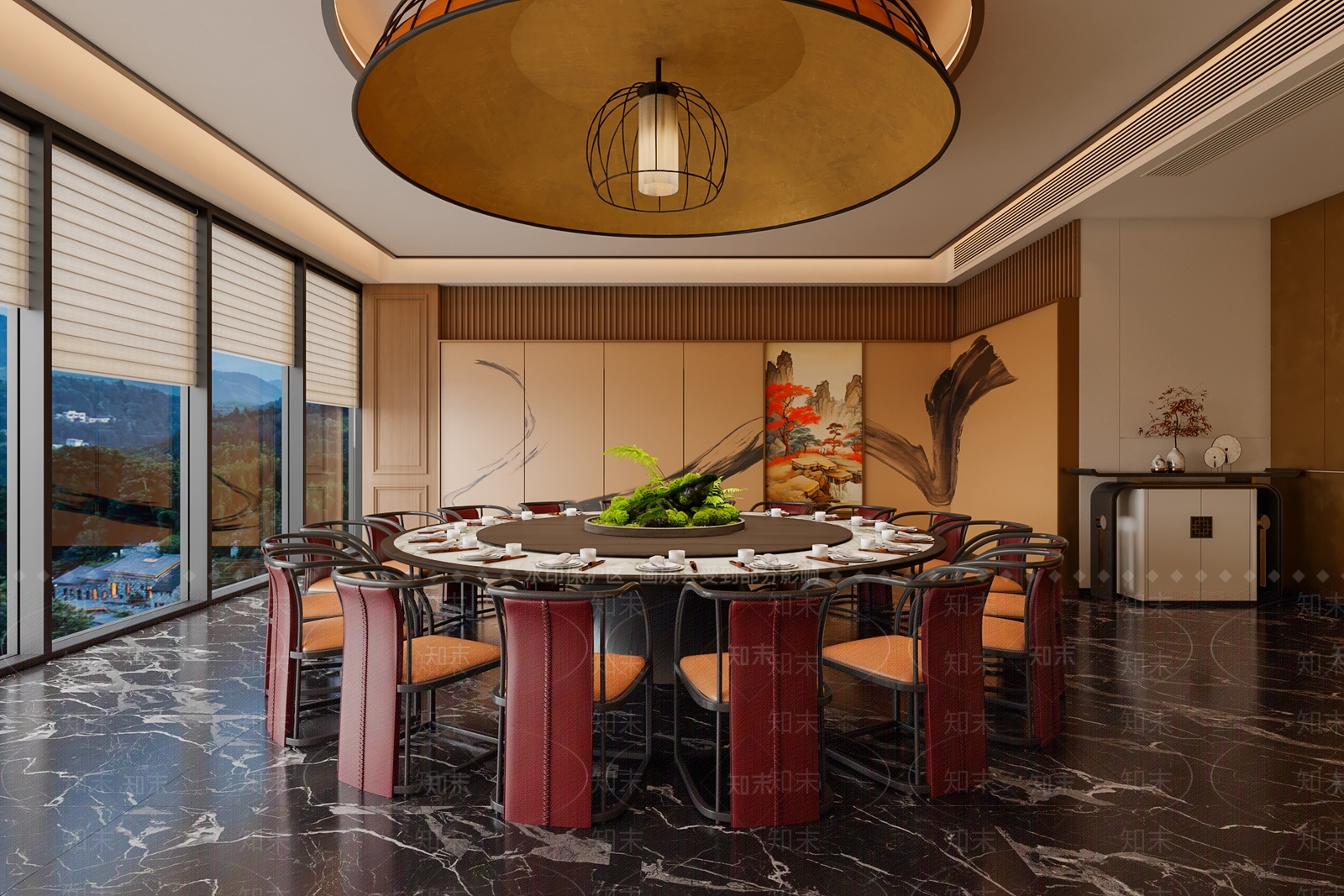 新中式中式包厢SU模型下载【ID:1203518680】