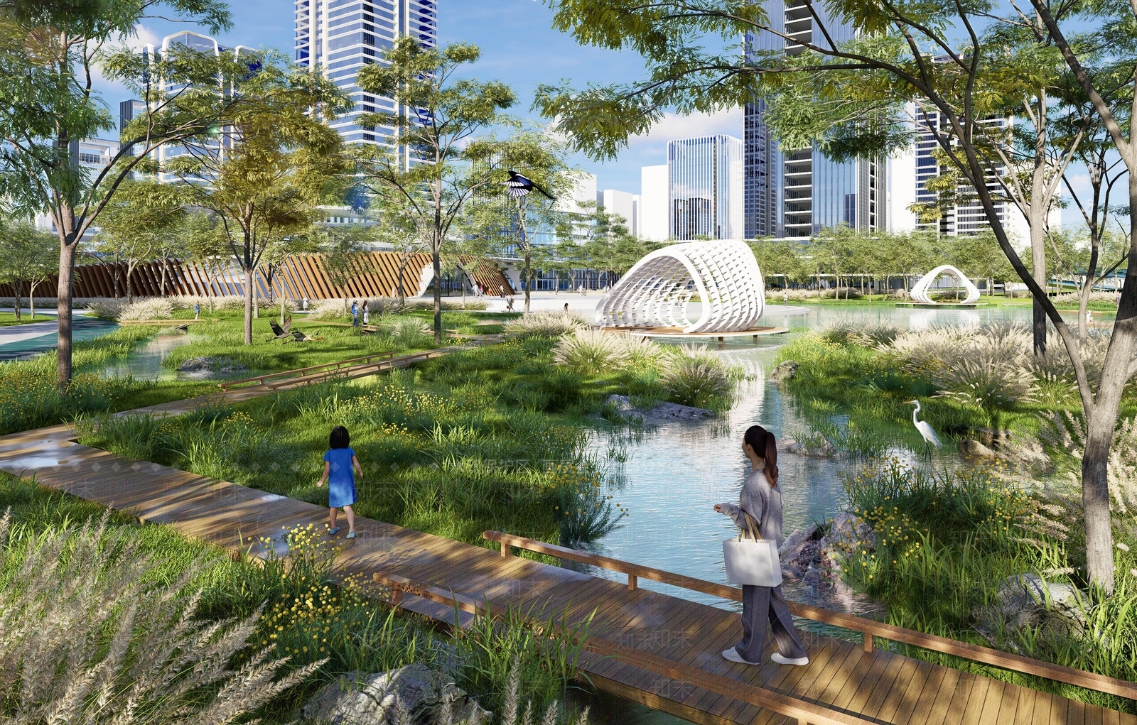 现代滨水景观SU模型下载【ID:1203520329】