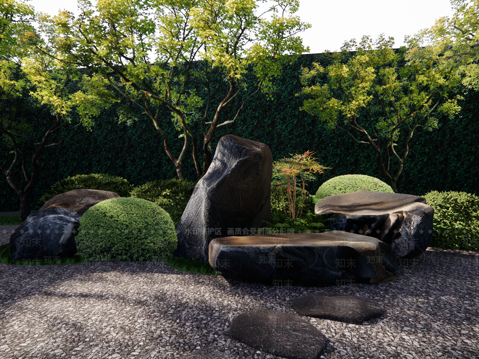 现代新中式景观石SU模型下载【ID:1203521727】