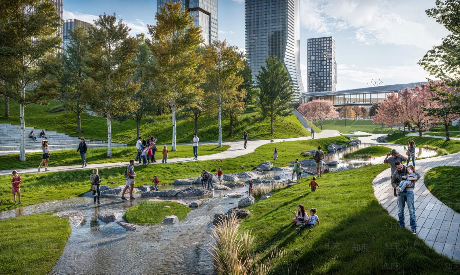 现代滨水景观SU模型下载【ID:1203521964】