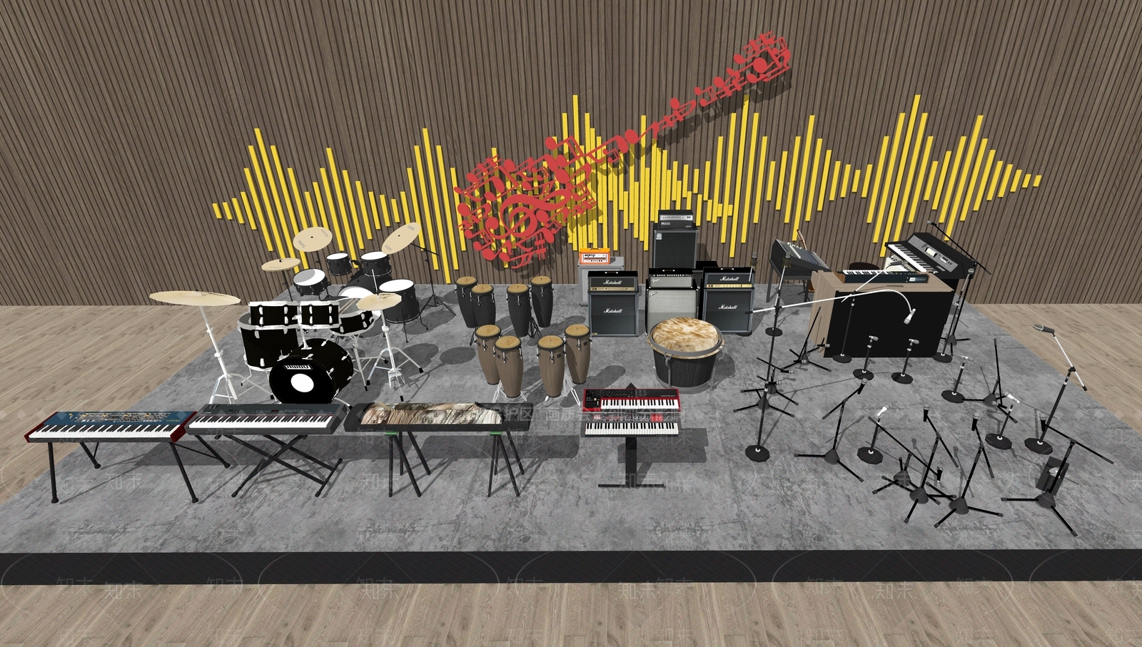 娱乐器材组合SU模型下载【ID:1203522823】