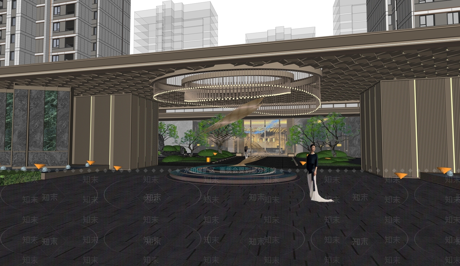 现代高层住宅SU模型下载【ID:1203523192】