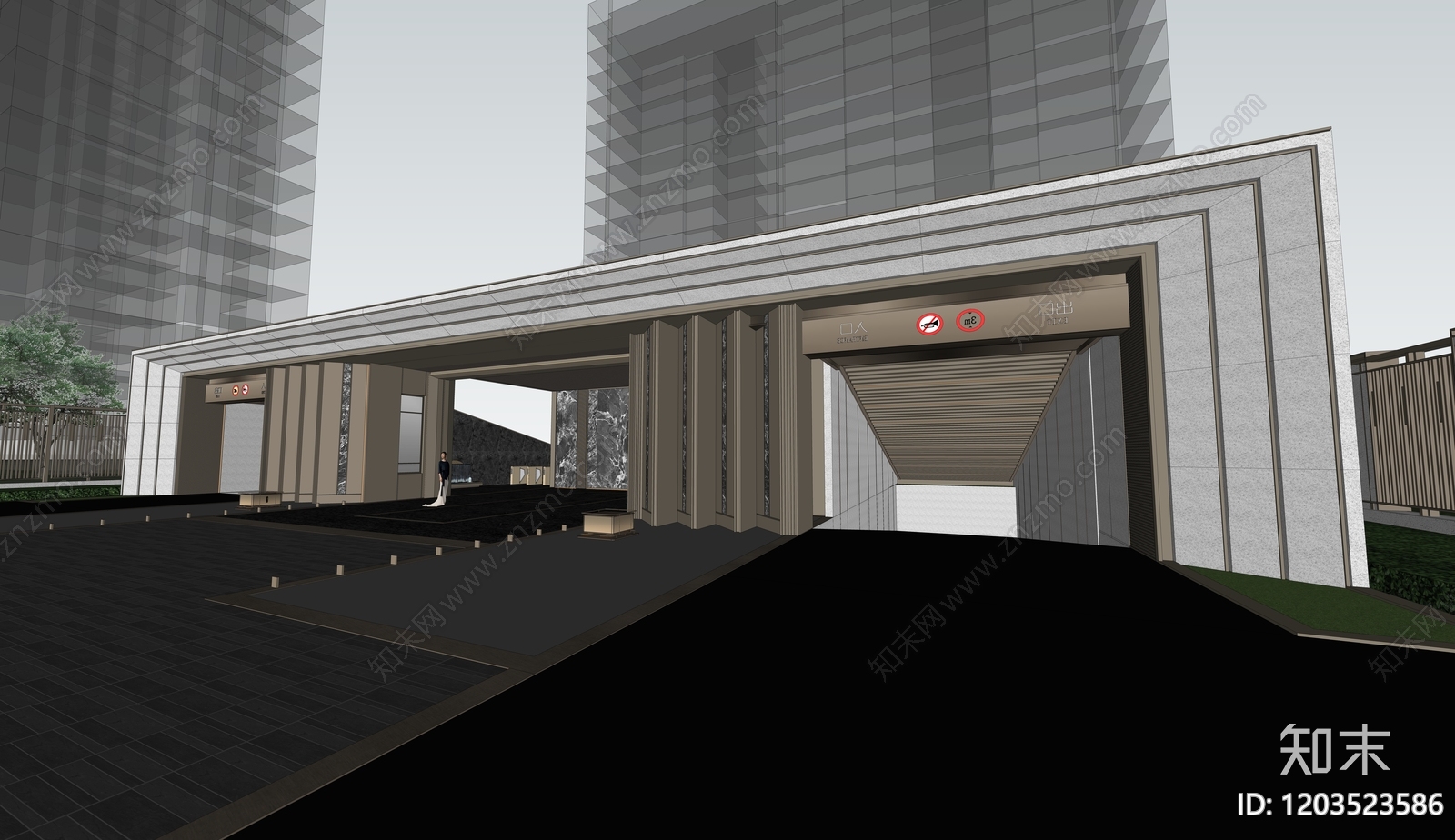 现代门卫室建筑cad施工图下载【ID:1203523586】
